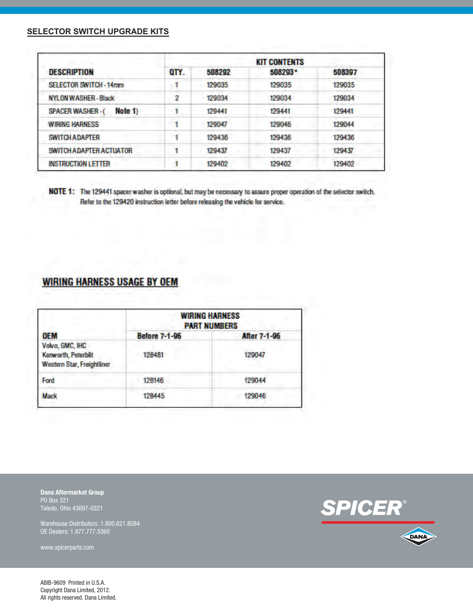 Spicer Diff Lock Selector Switch Standardization User Manual | Page 4 / 4