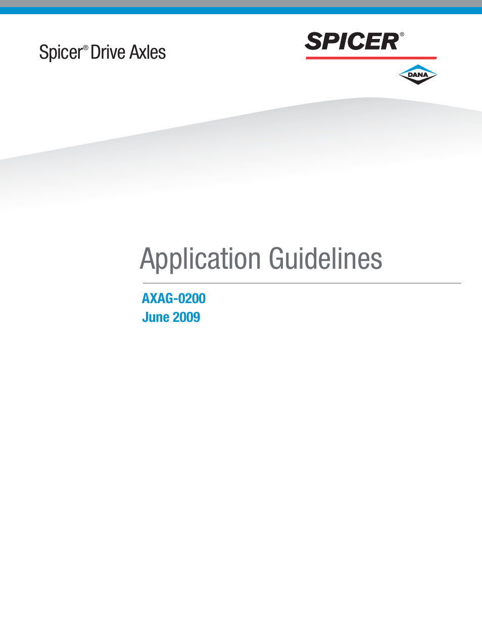 Spicer Drive Axles Application Guidelines User Manual | 113 pages