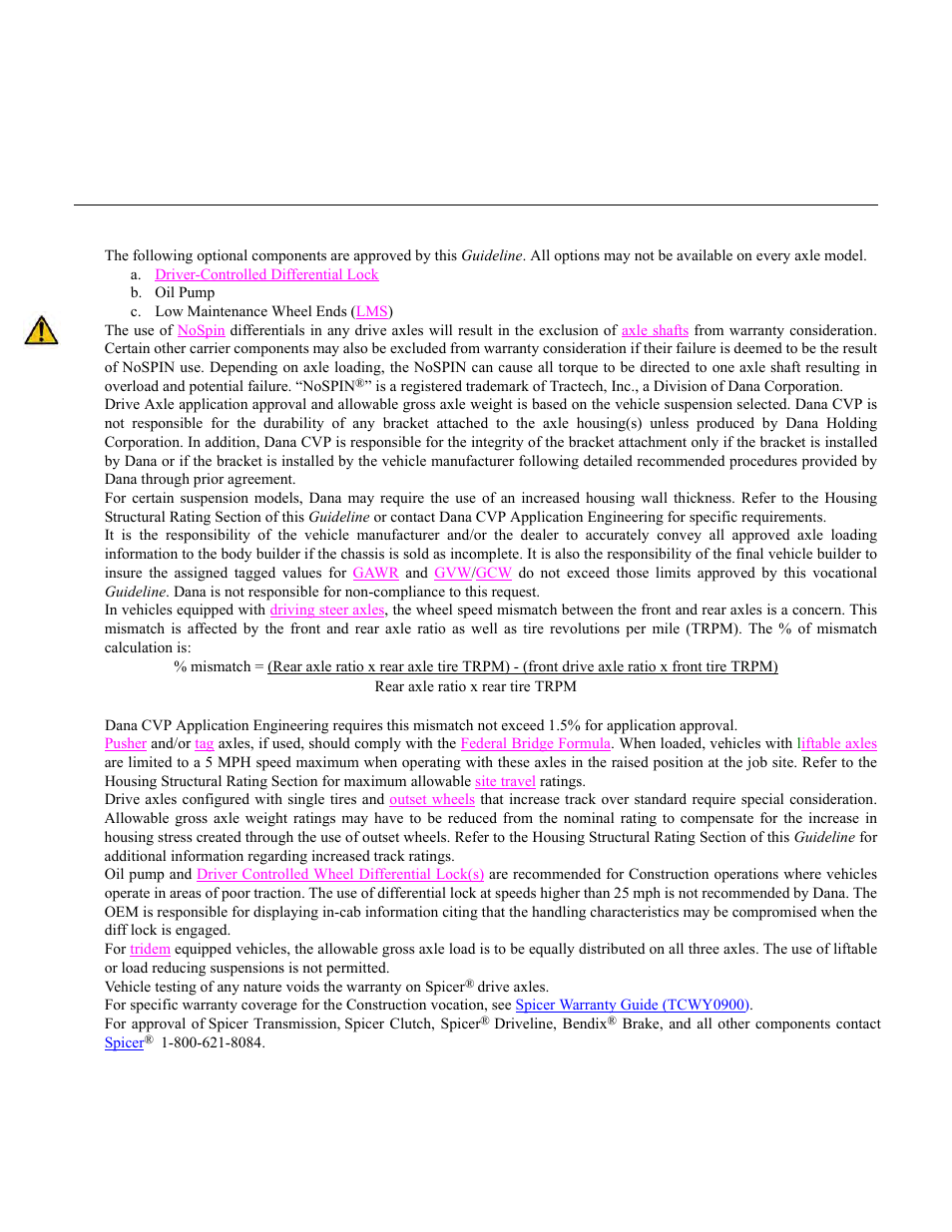 Important notes | Spicer Drive Axles Application Guidelines User Manual | Page 12 / 113