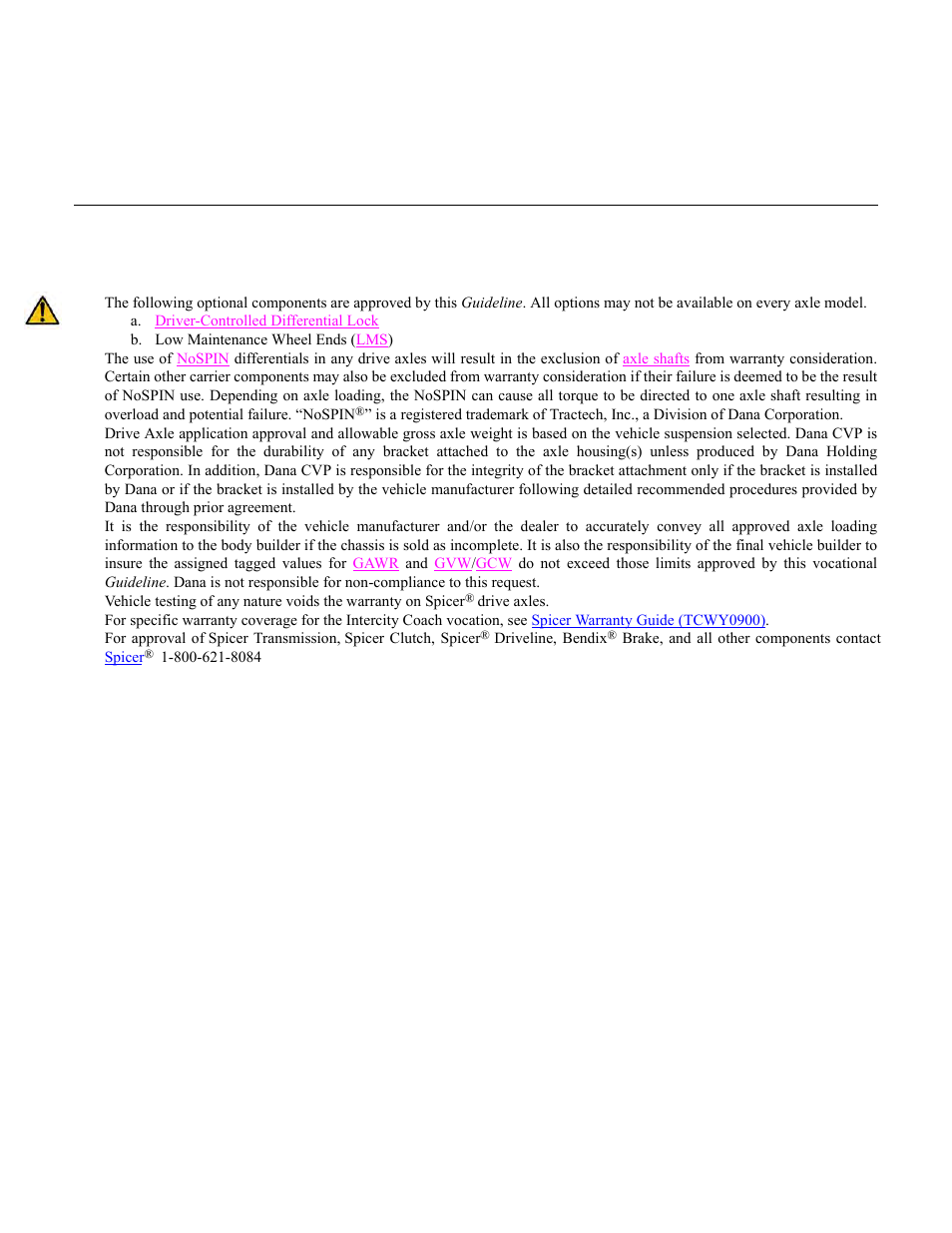Important notes | Spicer Drive Axles Application Guidelines User Manual | Page 21 / 113