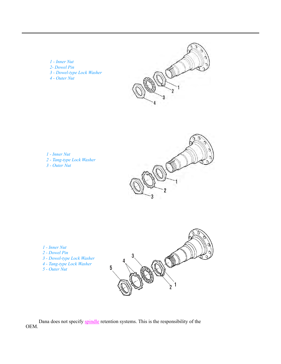 Spindle nut systems | Spicer Drive Axles Application Guidelines User Manual | Page 79 / 113