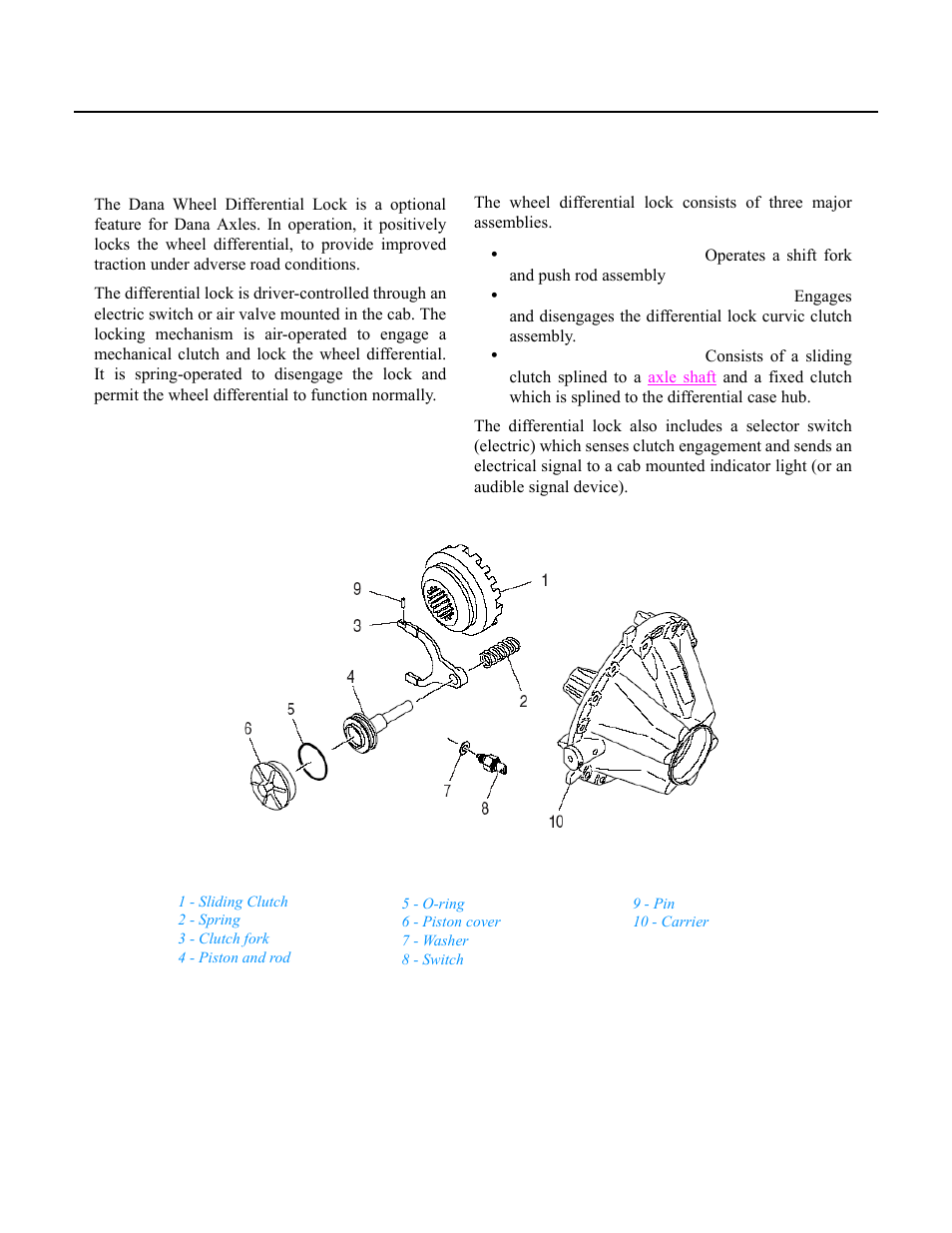 Wheel differential lock | Spicer Drive Axles Application Guidelines User Manual | Page 83 / 113