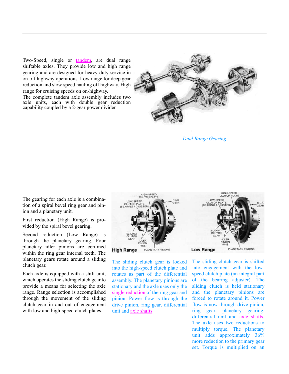 Dual range tandem drive axles, Description and operation | Spicer Drive Axles Application Guidelines User Manual | Page 85 / 113