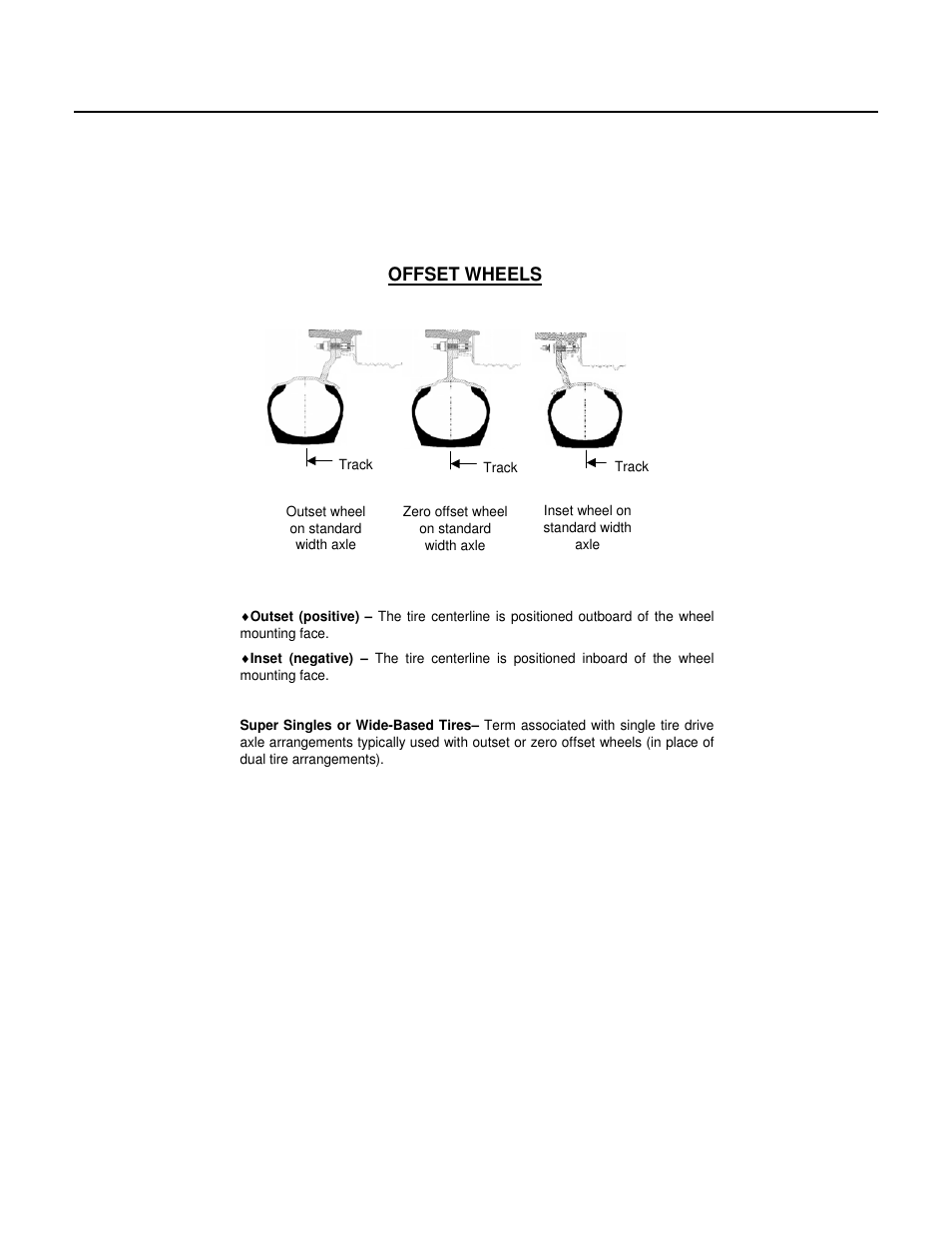 Super single tires / offset wheels | Spicer Drive Axles Application Guidelines User Manual | Page 88 / 113