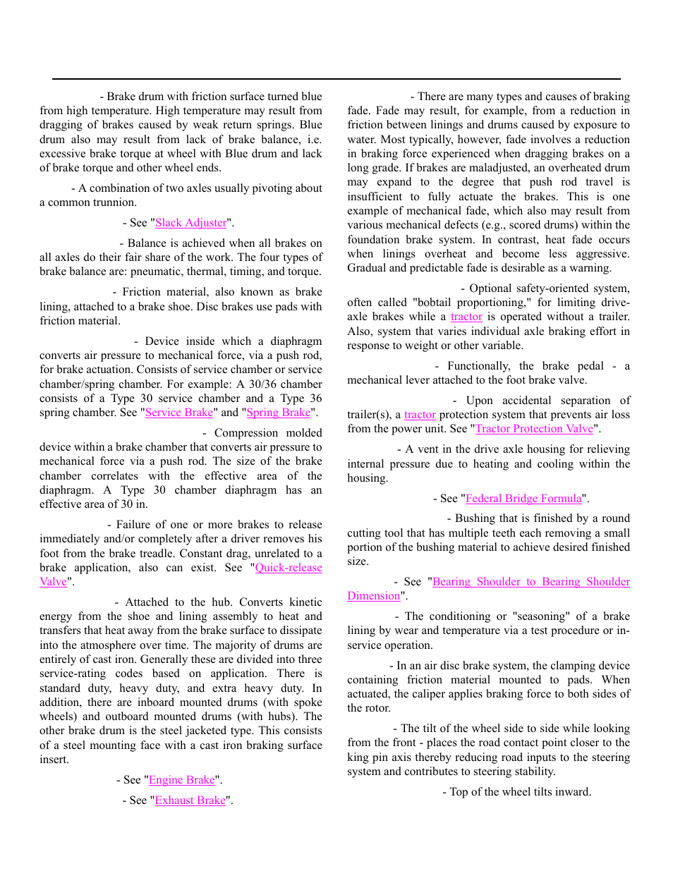 Glossary | Spicer Drive Axles Application Guidelines User Manual | Page 93 / 113
