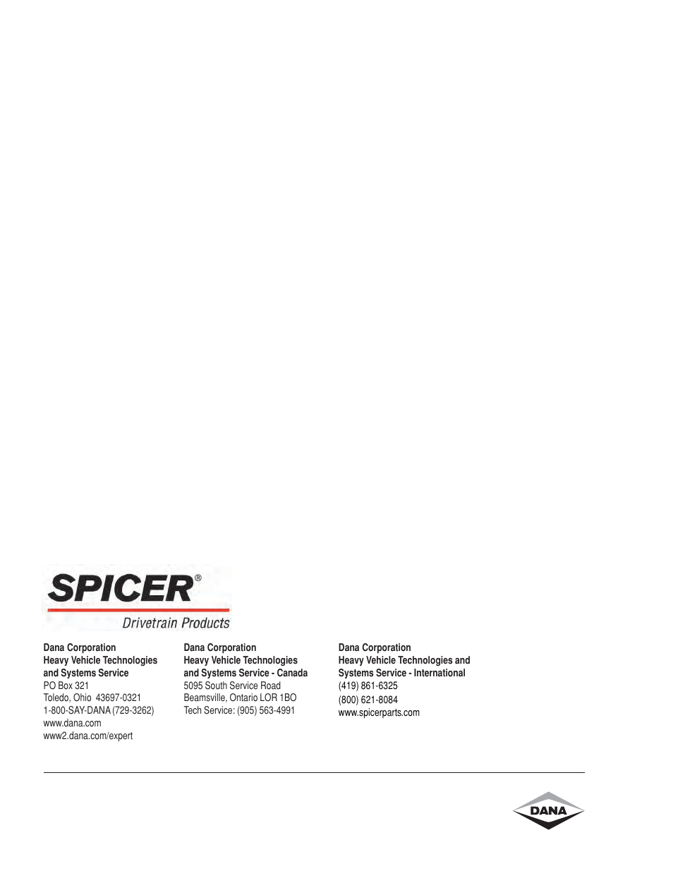 Spicer HEAVY AXLE COMPONENTS User Manual | Page 46 / 46