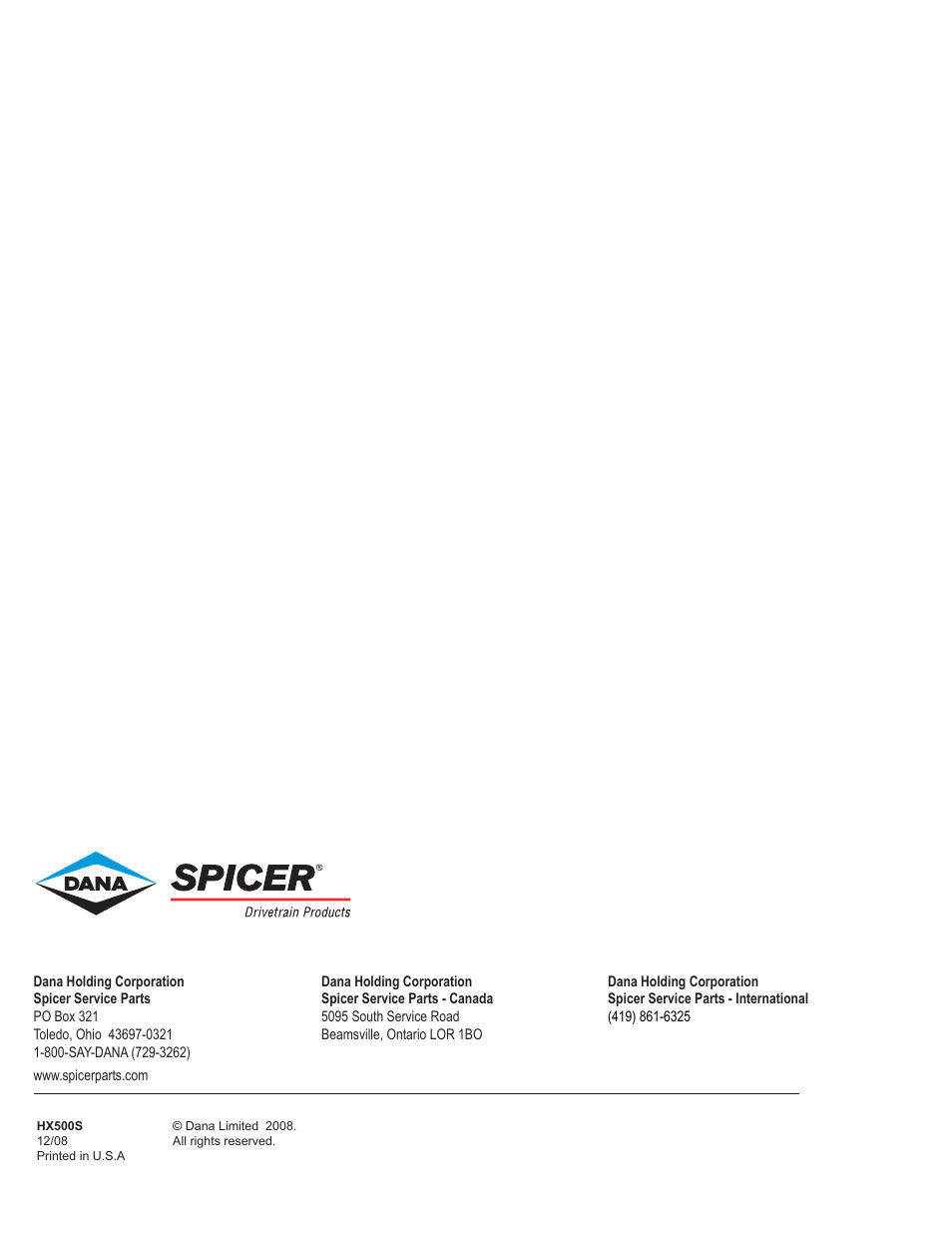 Spicer SUPERSESSION LIST User Manual | Page 11 / 11