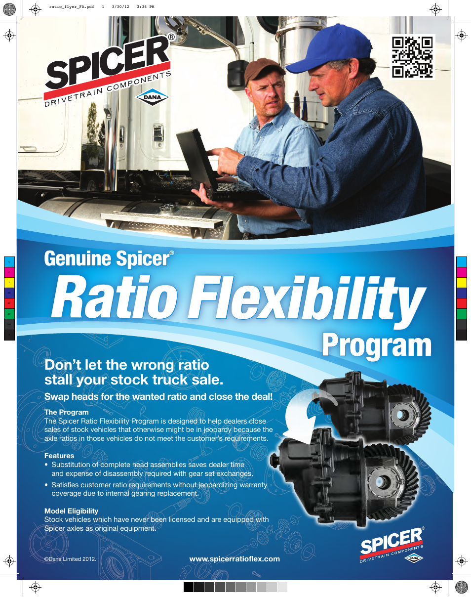 Spicer Genuine Spicer Ratio Flexibility Program User Manual | 2 pages