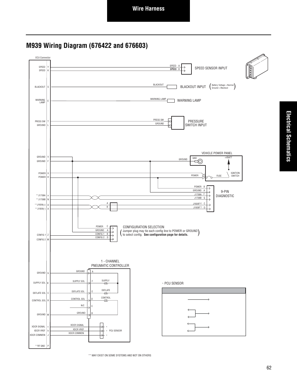 M939 wiring diagram (676422 and 676603), Wire harness electrical schematics | Spicer CTIS (Central Tire Inflation System) Troubleshooting Guide User Manual | Page 65 / 72