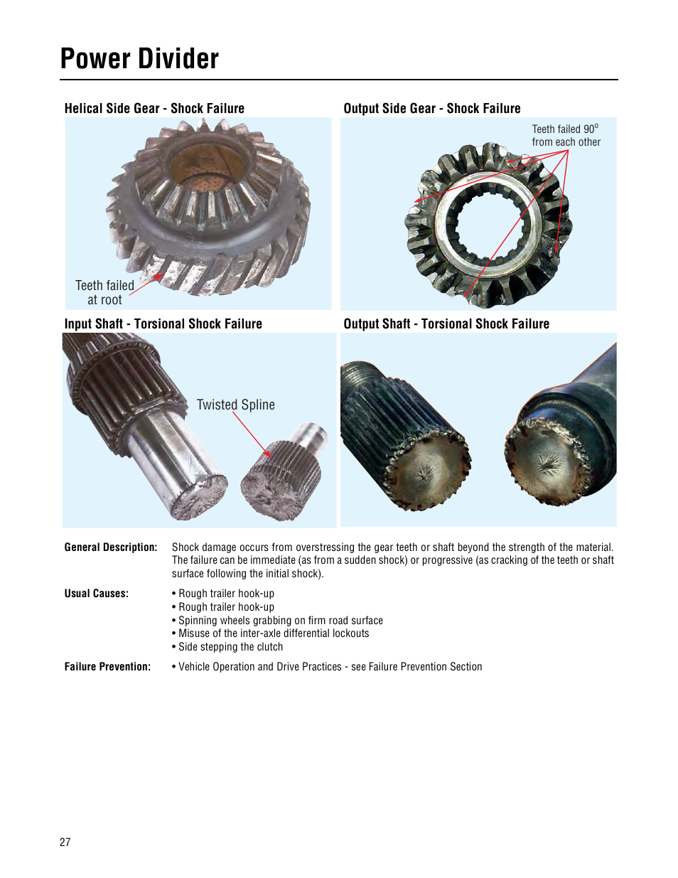 Power divider | Spicer Drive Axles Failure Analysis Service Manual User Manual | Page 28 / 50
