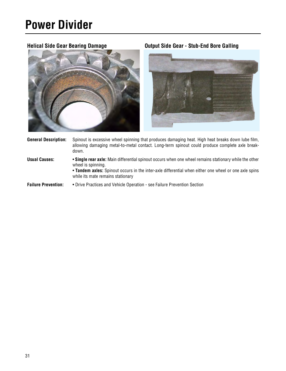 Power divider | Spicer Drive Axles Failure Analysis Service Manual User Manual | Page 32 / 50