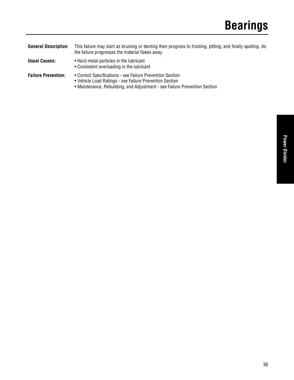Bearings | Spicer Drive Axles Failure Analysis Service Manual User Manual | Page 37 / 50