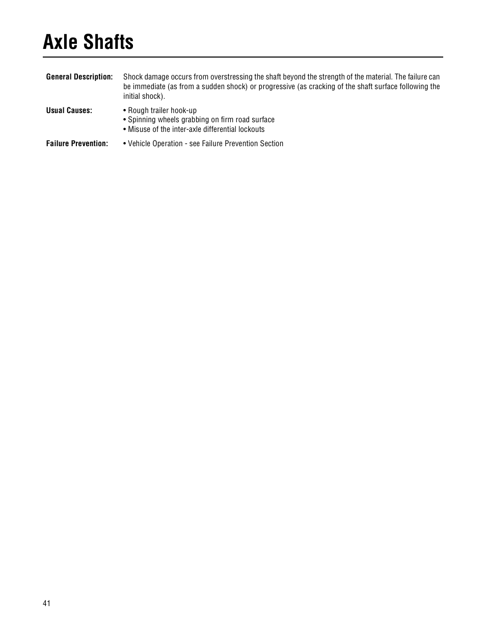 Axle shafts | Spicer Drive Axles Failure Analysis Service Manual User Manual | Page 42 / 50