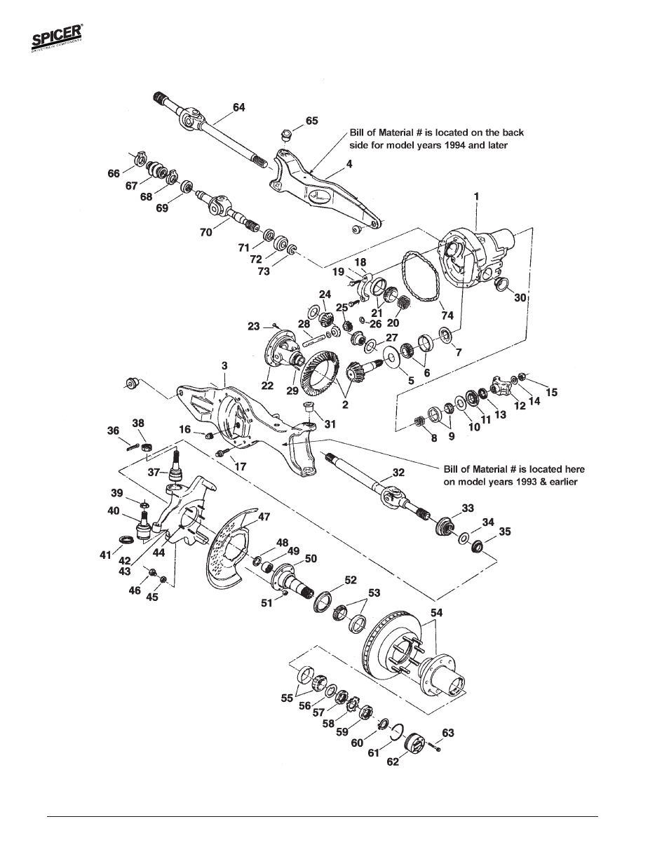Spicer FRONT AND REAR LIGHT AXLE PARTS, KITS AND APPLICATIONS User Manual | Page 138 / 379