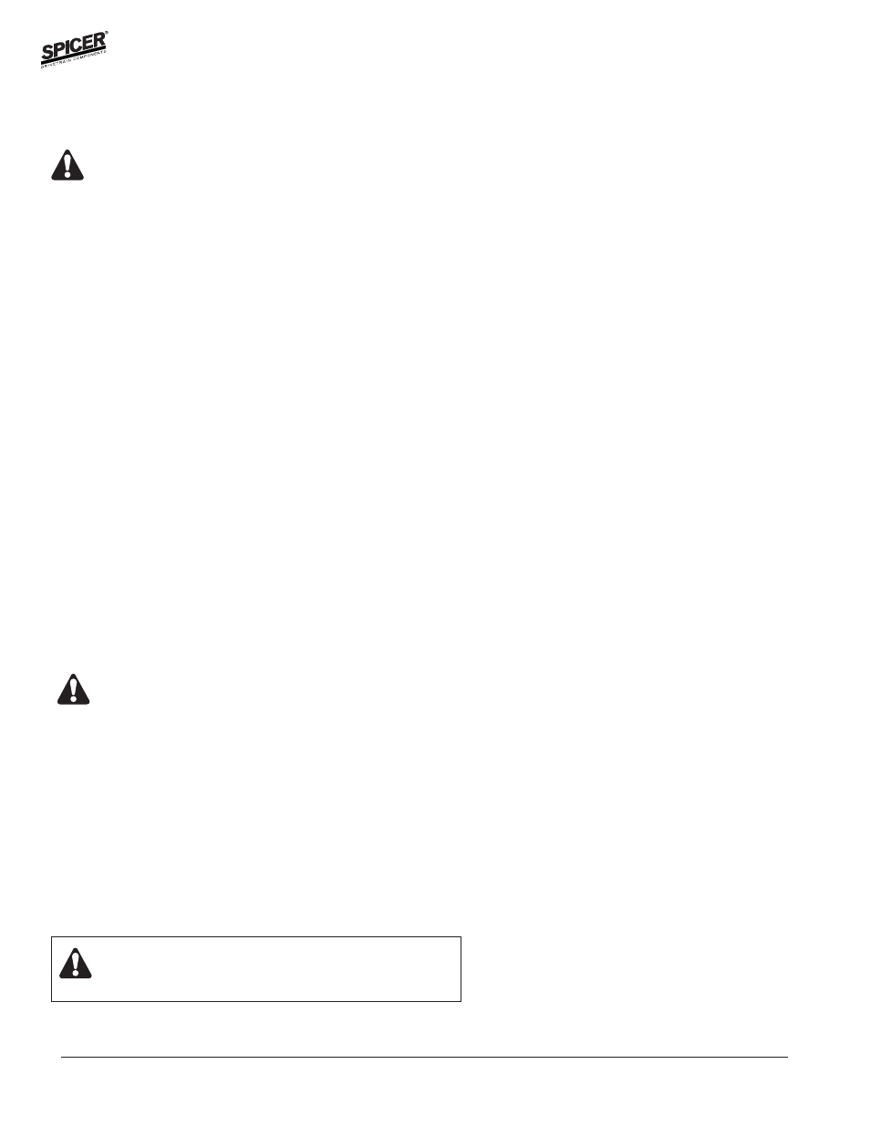 Safety information | Spicer FRONT AND REAR LIGHT AXLE PARTS, KITS AND APPLICATIONS User Manual | Page 2 / 379