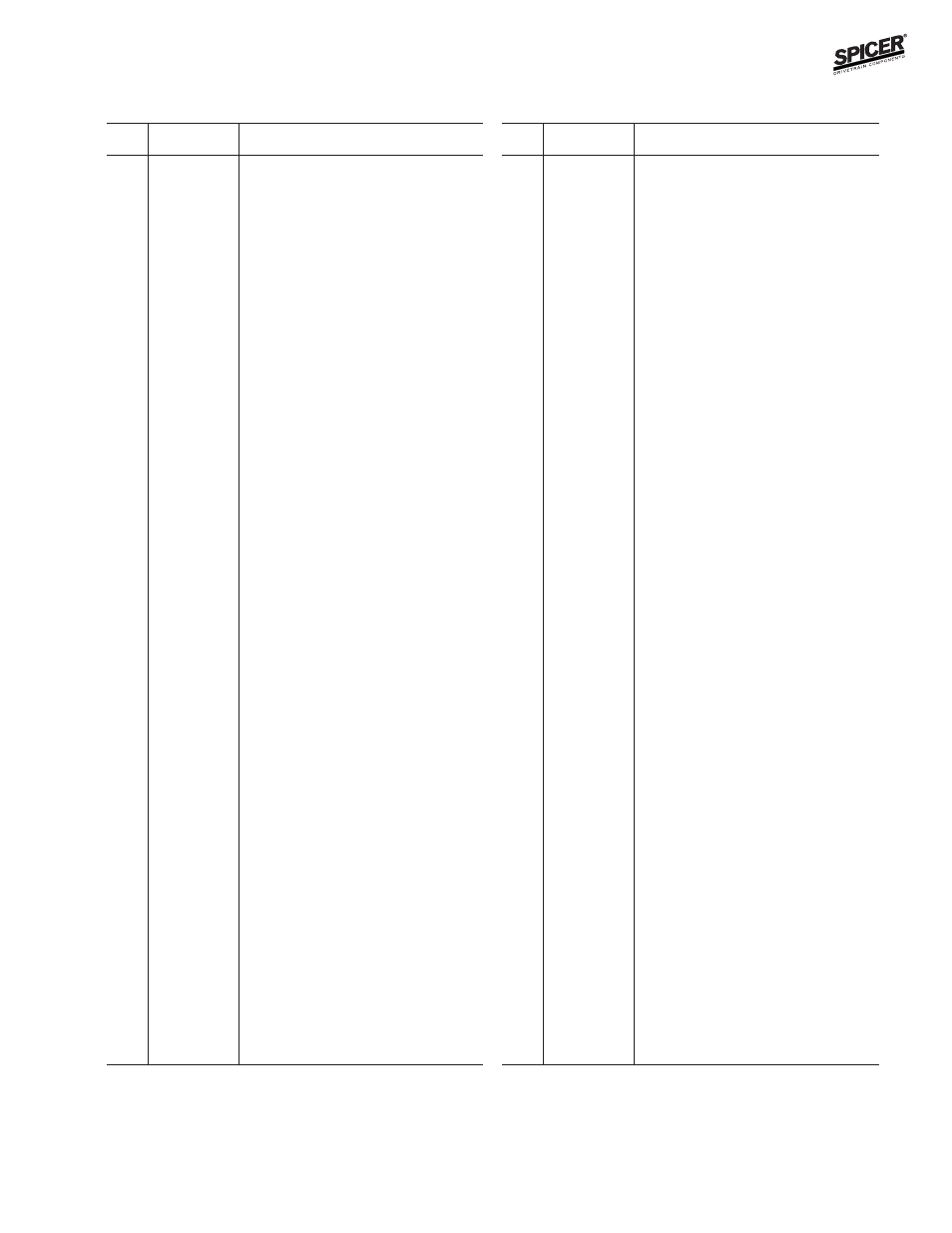Spicer FRONT AND REAR LIGHT AXLE PARTS, KITS AND APPLICATIONS User Manual | Page 241 / 379