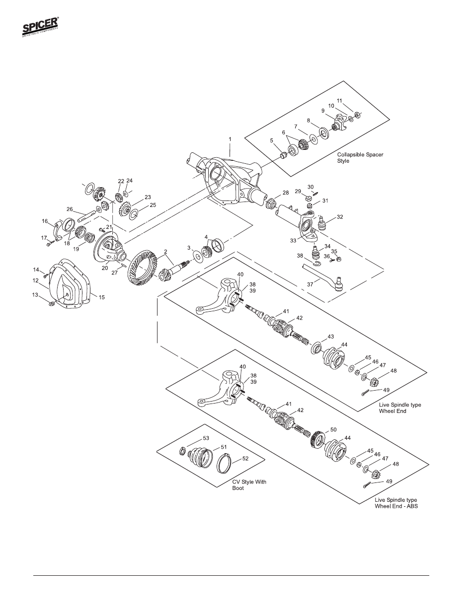 Spicer FRONT AND REAR LIGHT AXLE PARTS, KITS AND APPLICATIONS User Manual | Page 322 / 379