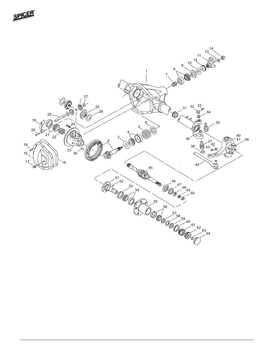 Exploded view | Spicer FRONT AND REAR LIGHT AXLE PARTS, KITS AND APPLICATIONS User Manual | Page 330 / 379