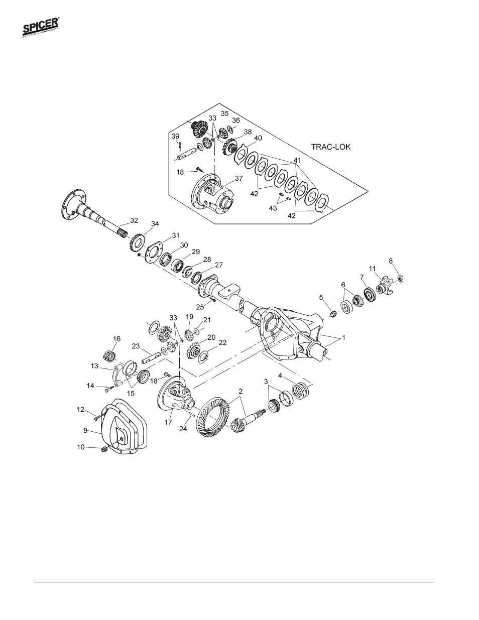 Exploded view | Spicer FRONT AND REAR LIGHT AXLE PARTS, KITS AND APPLICATIONS User Manual | Page 340 / 379
