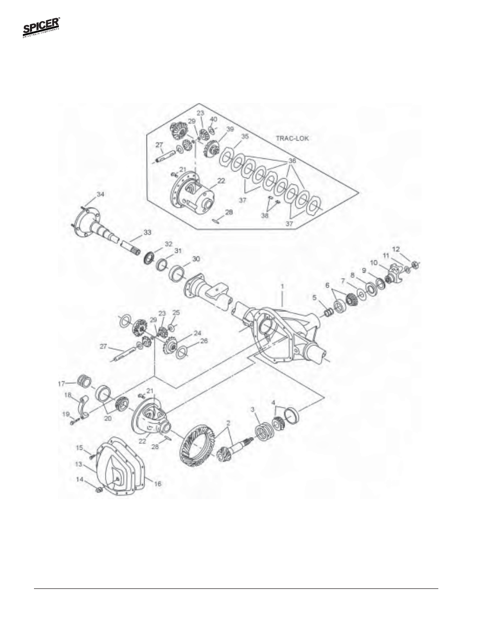 Exploded view | Spicer FRONT AND REAR LIGHT AXLE PARTS, KITS AND APPLICATIONS User Manual | Page 366 / 379