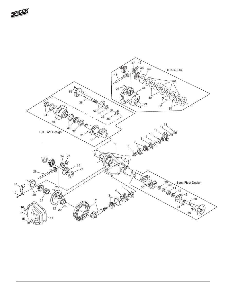 Exploded view | Spicer FRONT AND REAR LIGHT AXLE PARTS, KITS AND APPLICATIONS User Manual | Page 370 / 379