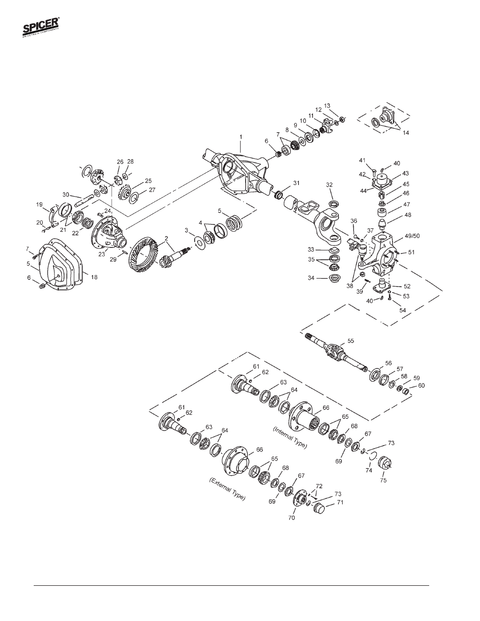 Spicer FRONT AND REAR LIGHT AXLE PARTS, KITS AND APPLICATIONS User Manual | Page 48 / 379