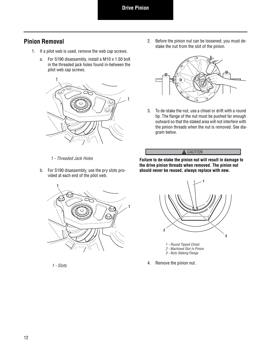 Pinion removal | Spicer Convertible Tandem Axles User Manual | Page 18 / 72