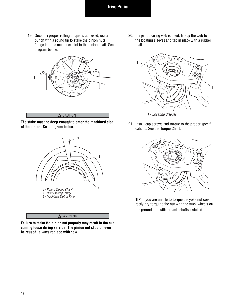 Drive pinion | Spicer Convertible Tandem Axles User Manual | Page 24 / 72