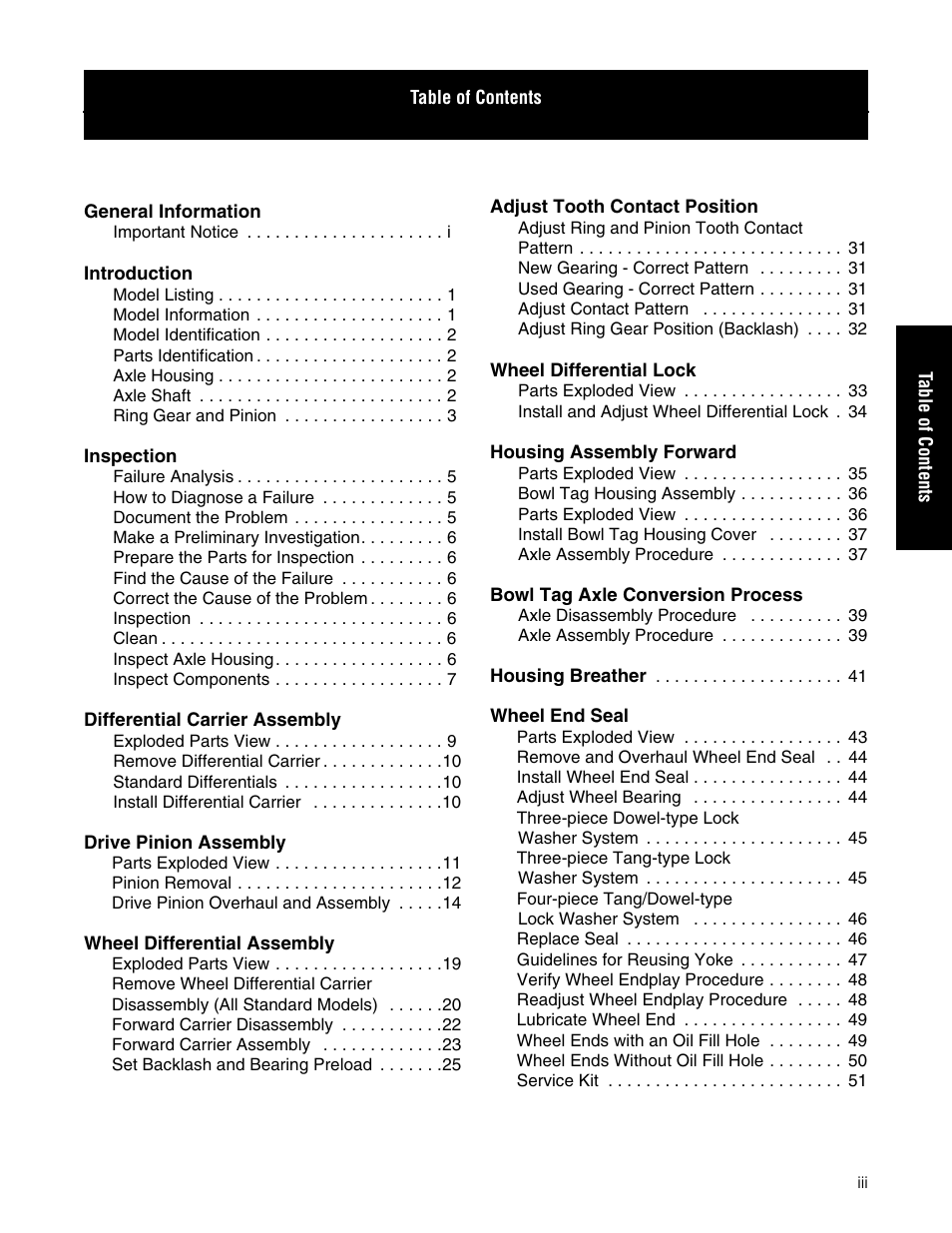 Spicer Convertible Tandem Axles User Manual | Page 5 / 72