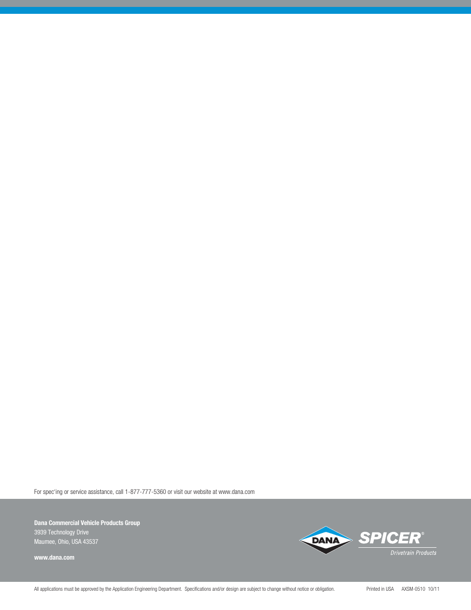 Spicer Convertible Tandem Axles User Manual | Page 72 / 72