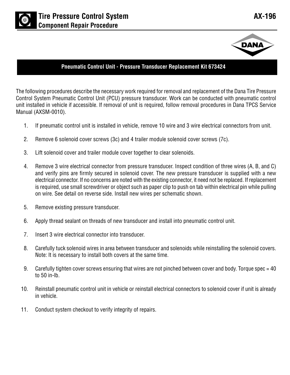 Spicer 673424 User Manual | 2 pages