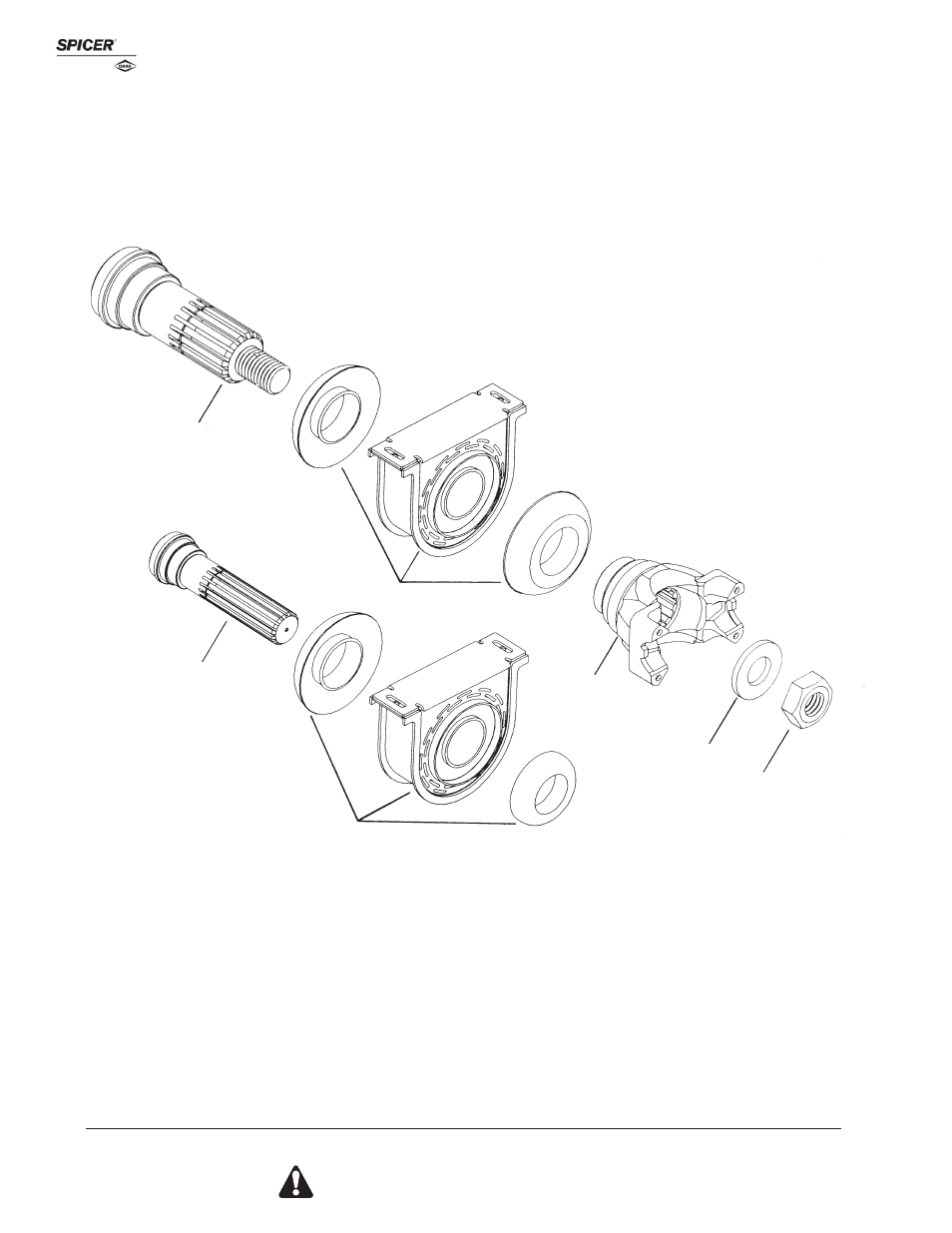 Coupling shaft components, Exploded view | Spicer Driveline Components Catalog - Tube Shafts User Manual | Page 16 / 28