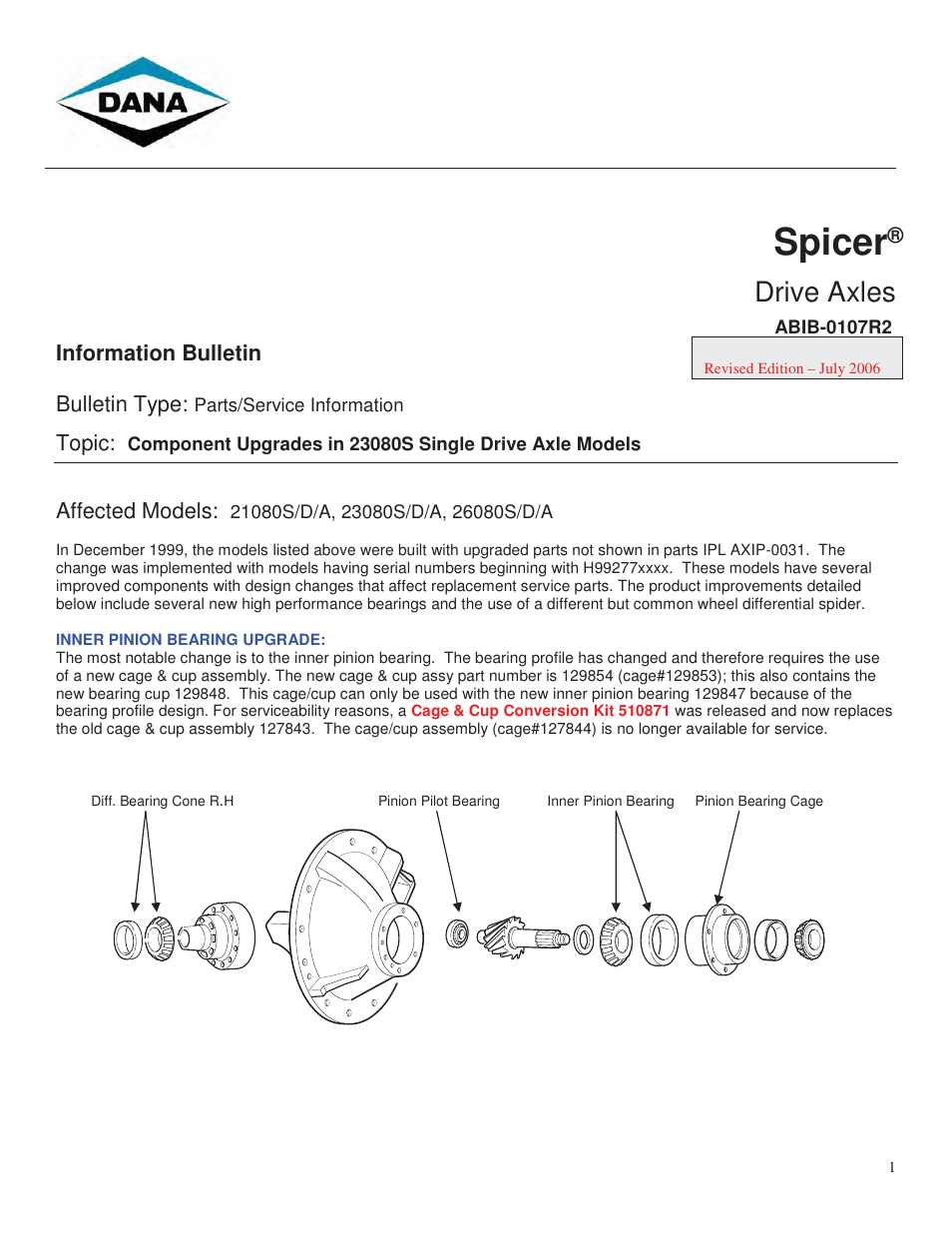 Spicer 23080S User Manual | 4 pages