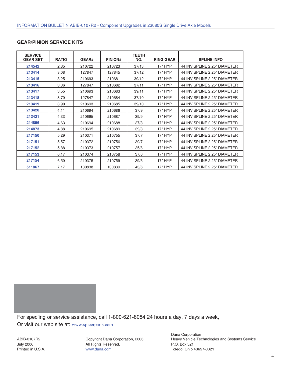 Spicer 23080S User Manual | Page 4 / 4