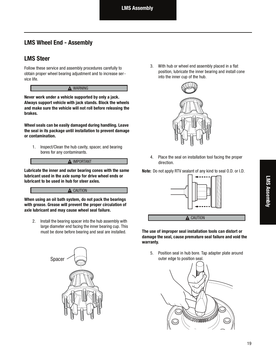 Lms wheel end - assembly lms steer | Spicer Wheel Ends Service Manual, Steer & Drive Wheel Ends User Manual | Page 21 / 55