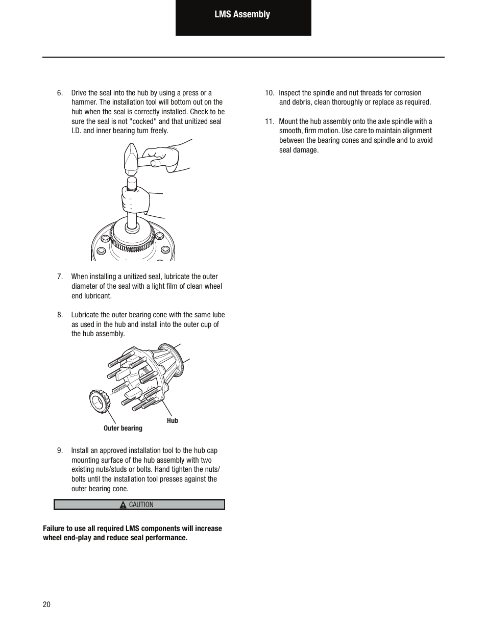 Spicer Wheel Ends Service Manual, Steer & Drive Wheel Ends User Manual | Page 22 / 55