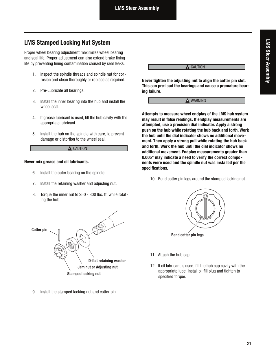 Lms stamped locking nut system | Spicer Wheel Ends Service Manual, Steer & Drive Wheel Ends User Manual | Page 23 / 55