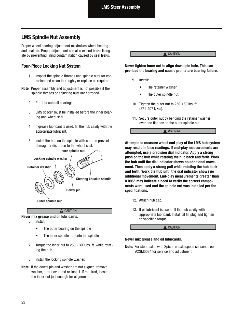 Lms spindle nut assembly | Spicer Wheel Ends Service Manual, Steer & Drive Wheel Ends User Manual | Page 24 / 55