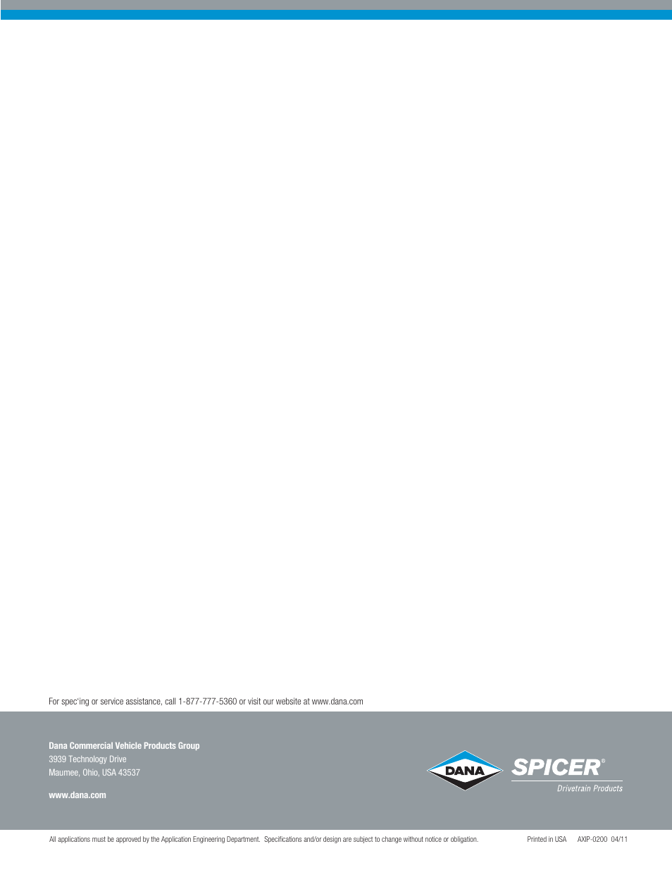 Spicer IPL: 454 Tandem Drive Axle User Manual | Page 53 / 53