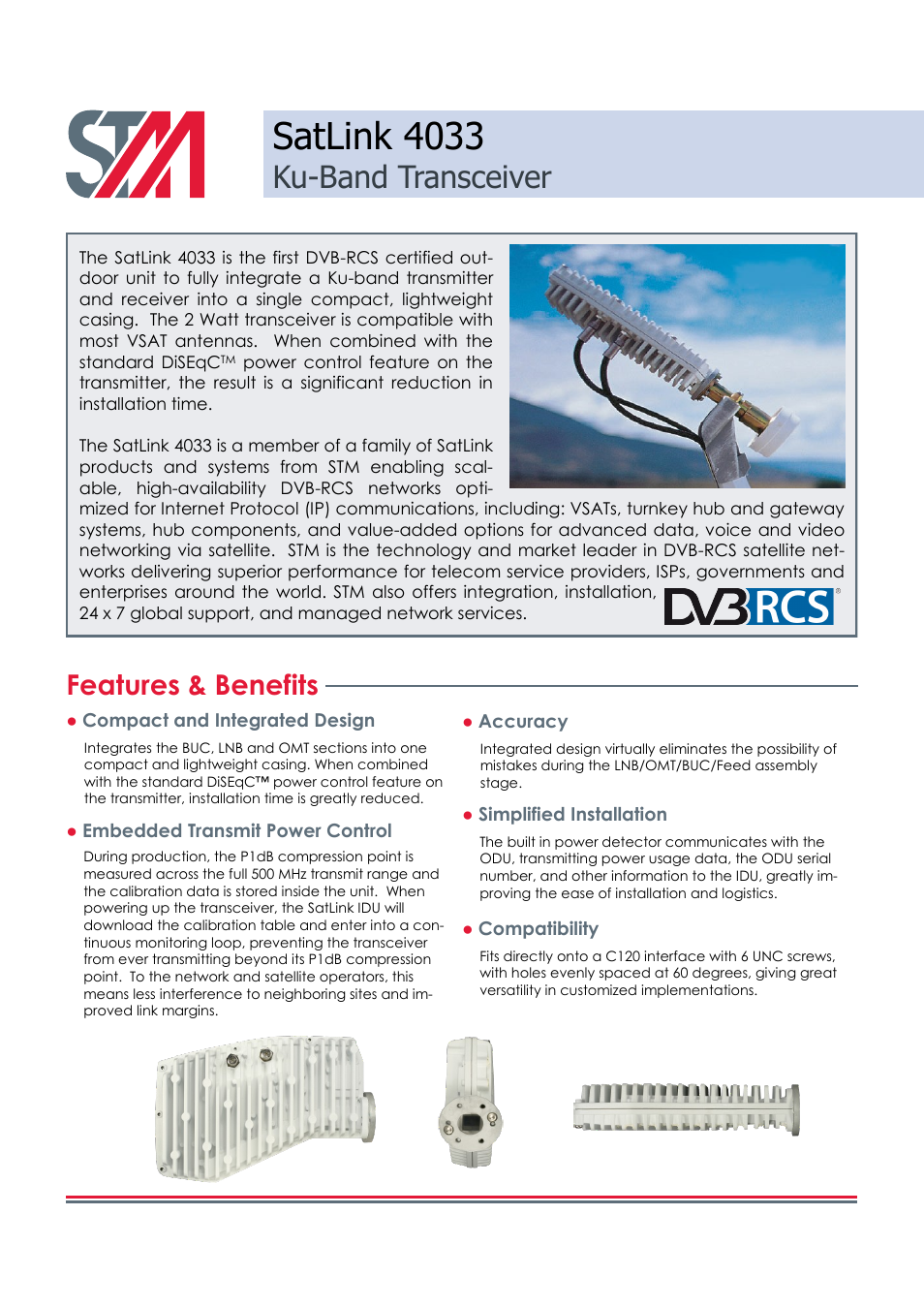 STM SatLink 4033 Transceiver User Manual | 2 pages