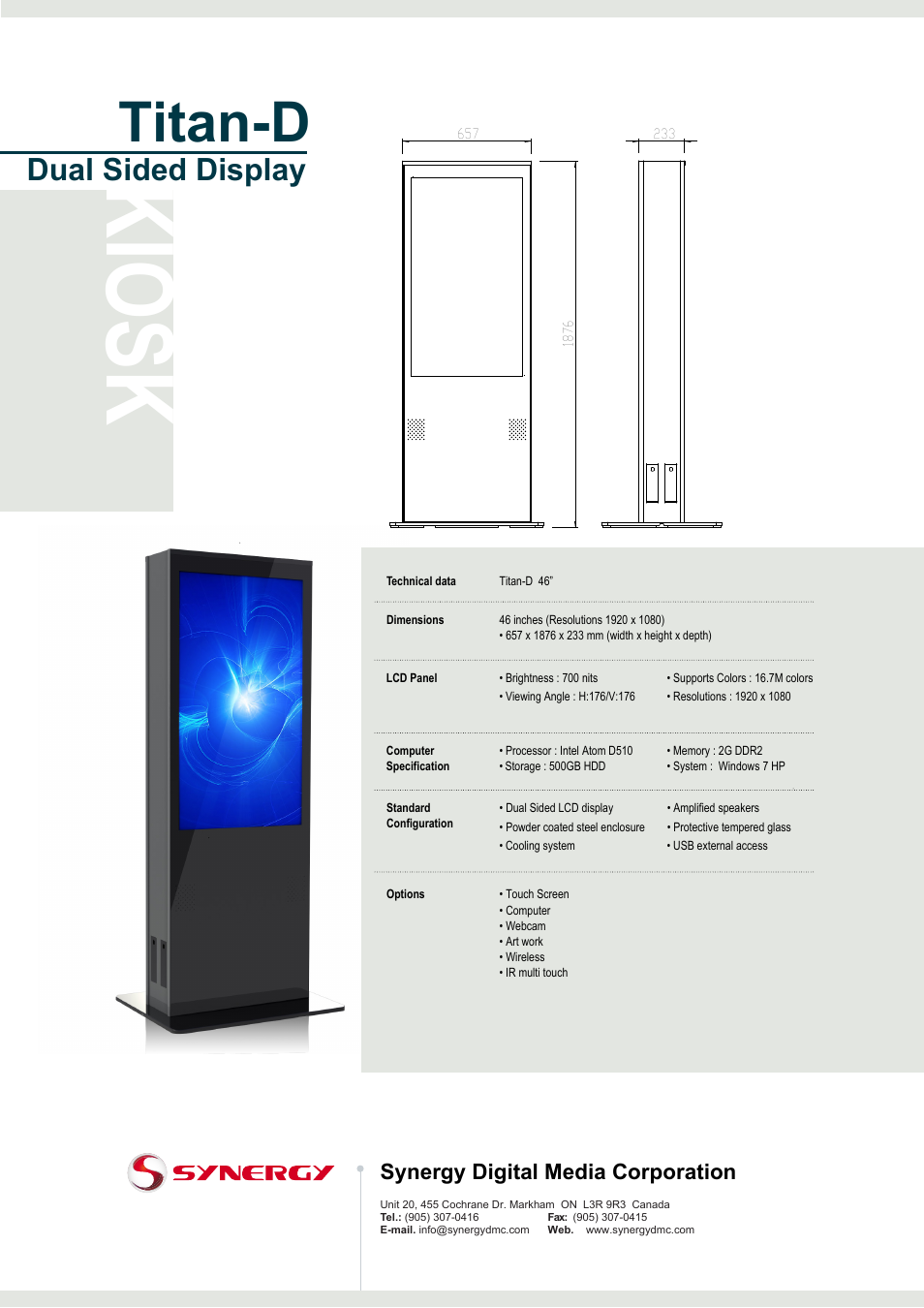 Synergy Digital Titan-D User Manual | 1 page