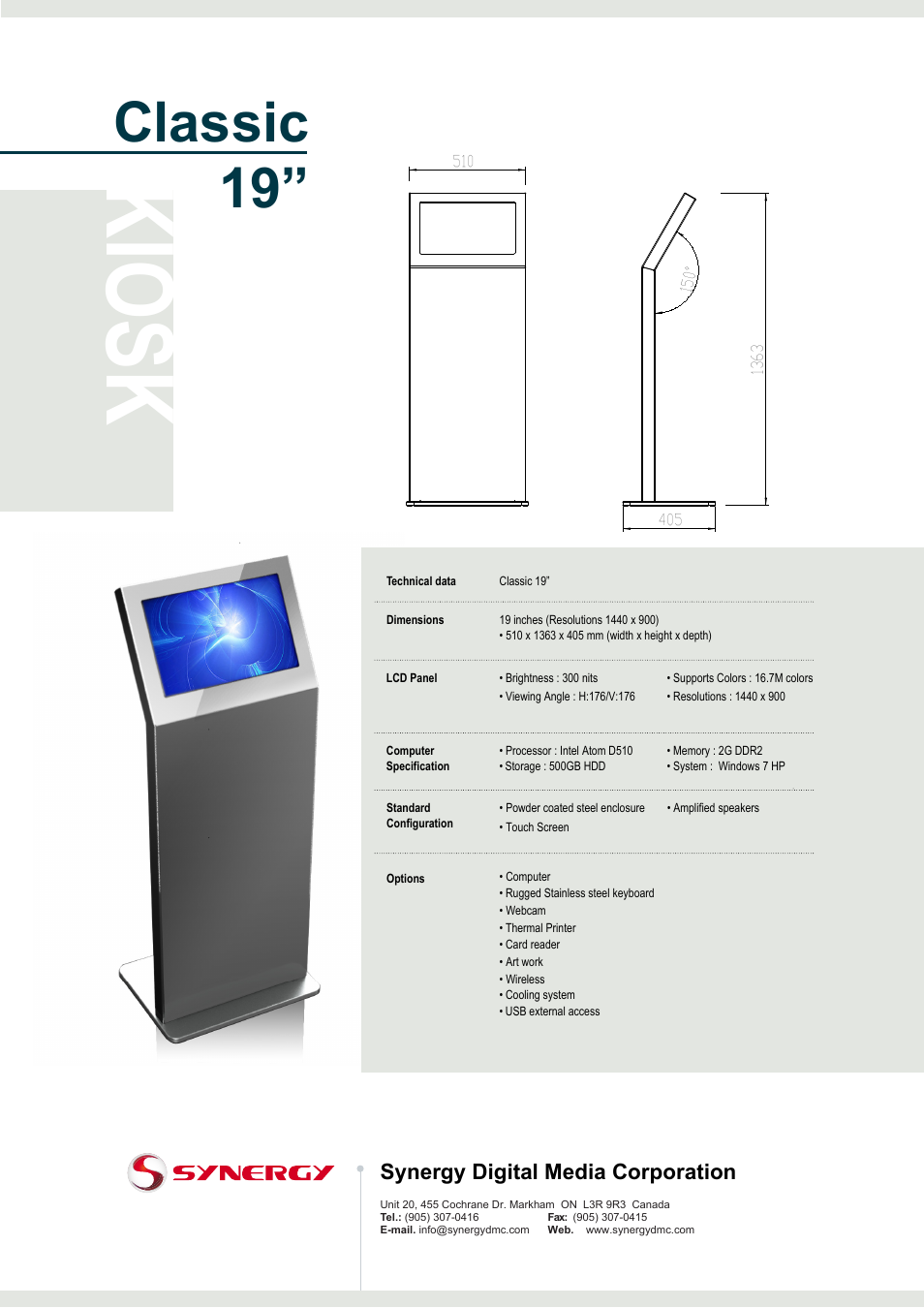 Synergy Digital Classic 19 User Manual | 1 page