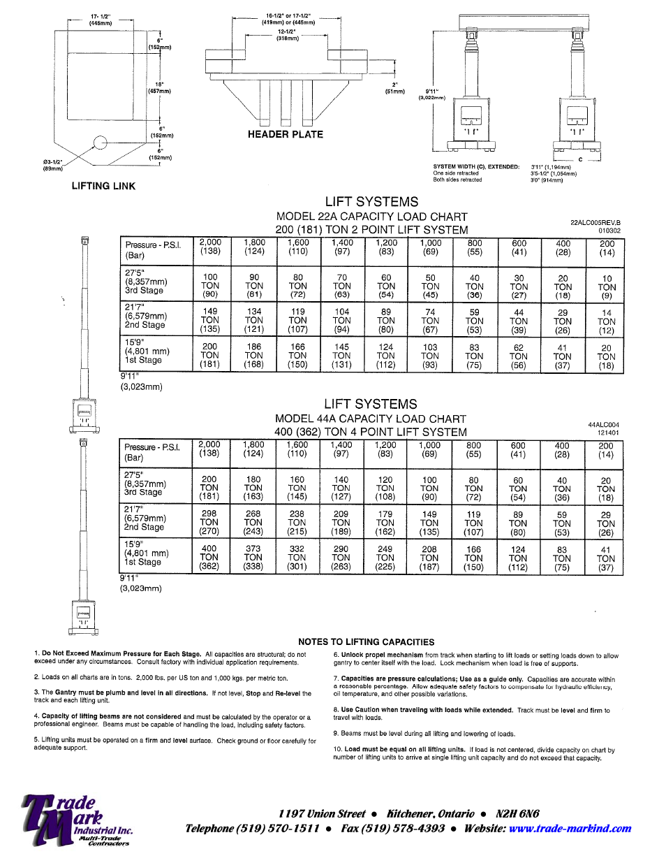 Trade Mark Large Jacking Tower User Manual | 2 pages