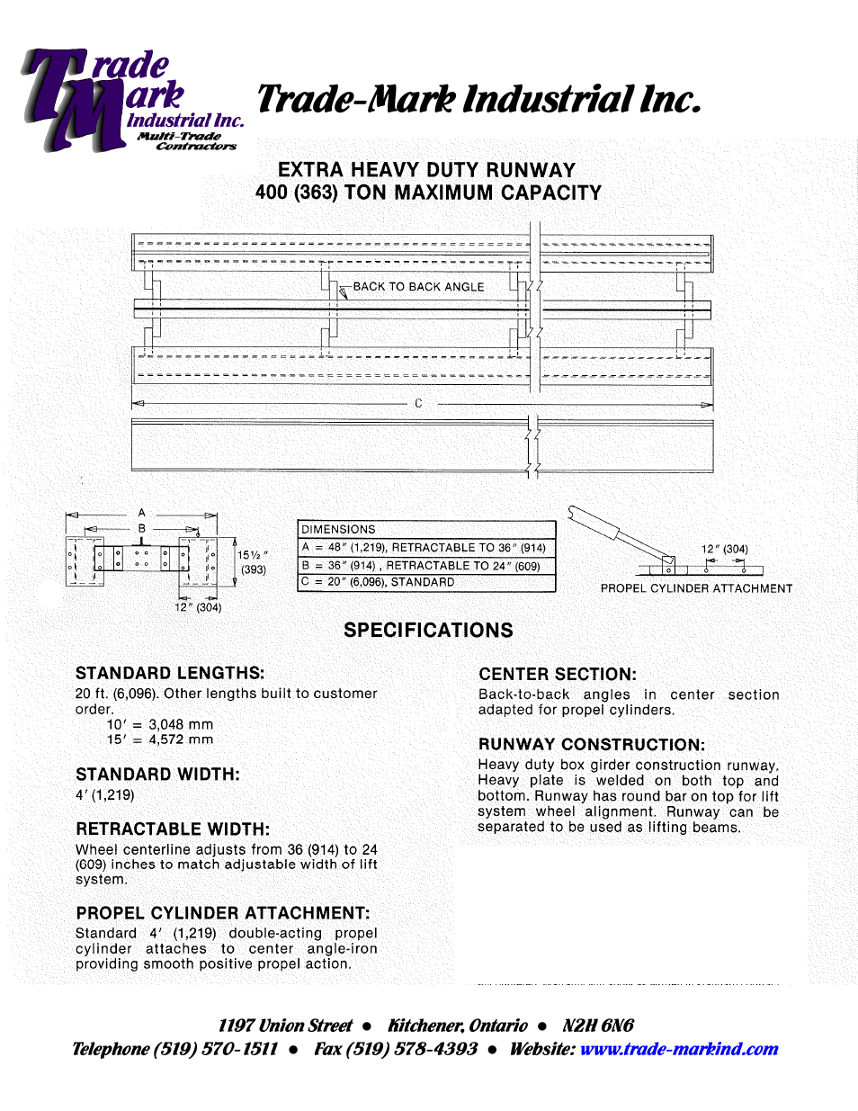 Trade-mark industrial inc | Trade Mark Large Jacking Tower User Manual | Page 2 / 2
