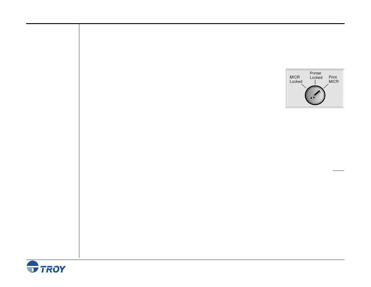 User login status, Keylock switch, Softlock settings | Micr toner cartridge sensing | TROY Group MICR_IRD 9050 Security Printing Solutions User’s Guide User Manual | Page 18 / 160