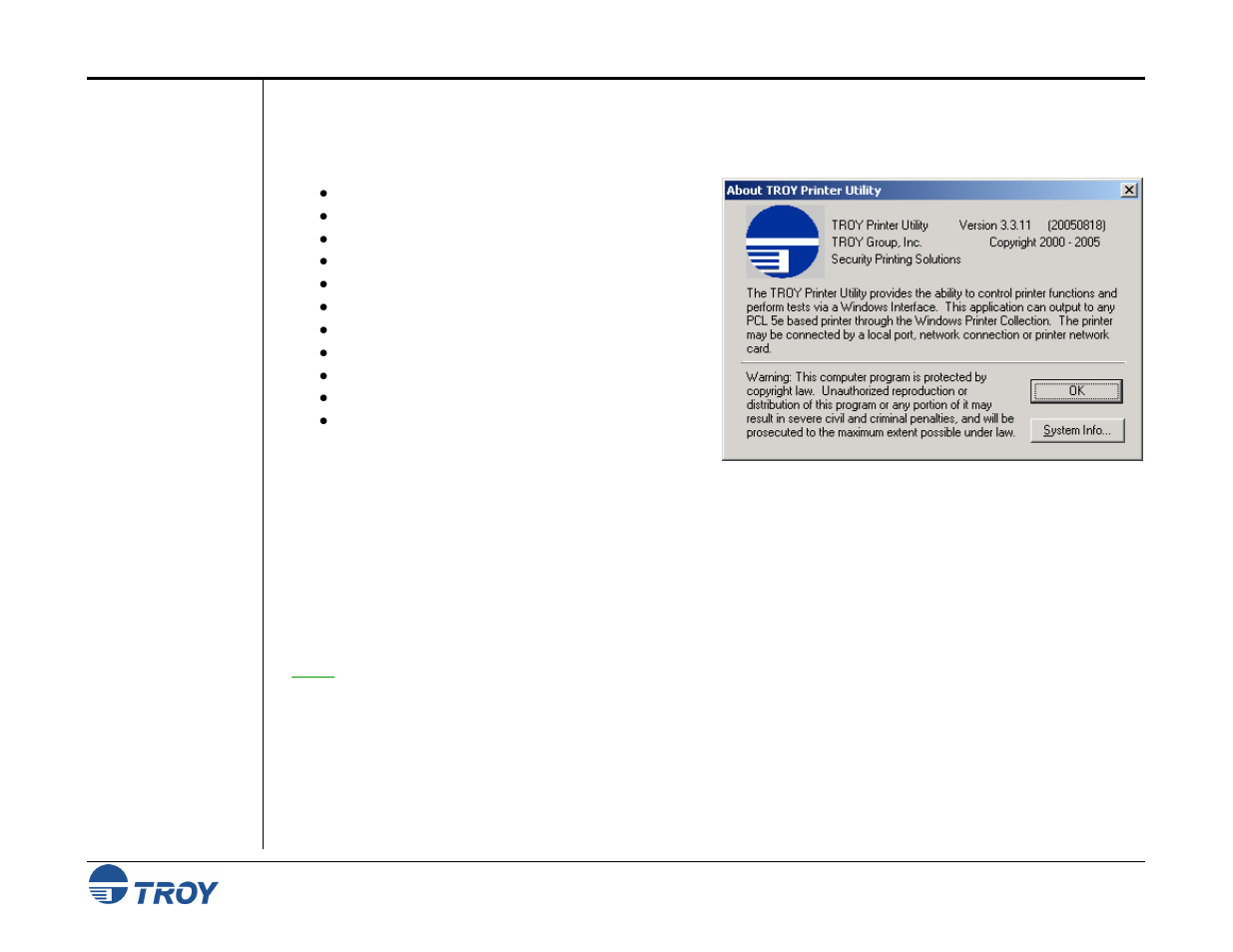 Section 4 - using the troy printer utility, Introduction | TROY Group MICR_IRD 9050 Security Printing Solutions User’s Guide User Manual | Page 47 / 160