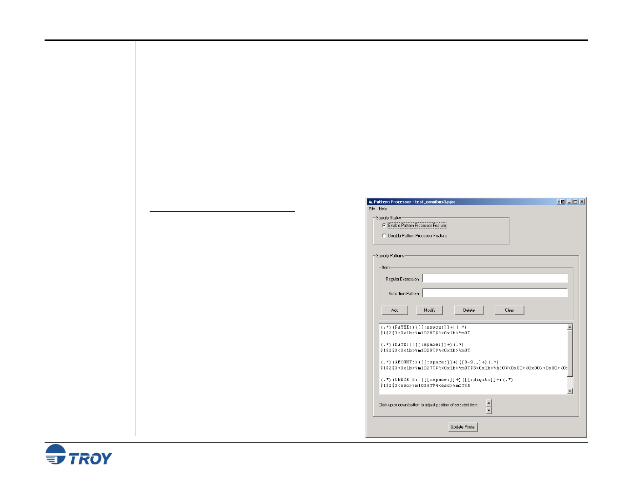 Using the pattern processor | TROY Group MICR_IRD 9050 Security Printing Solutions User’s Guide User Manual | Page 68 / 160