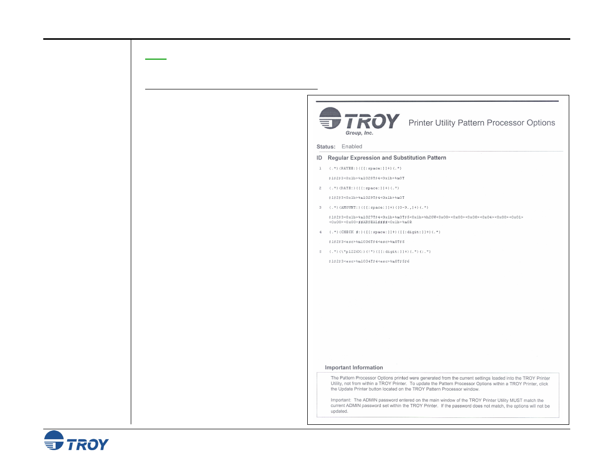 Printing the pattern processor report | TROY Group MICR_IRD 9050 Security Printing Solutions User’s Guide User Manual | Page 69 / 160