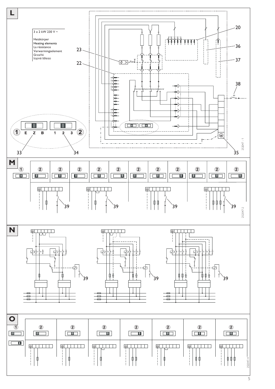 Mn o, 1/n/pe ~ 230v, 2/n/pe ~ 400v | 3/n/pe ~ 400v | STIEBEL ELTRON SHZ 30 LCD User Manual | Page 5 / 44