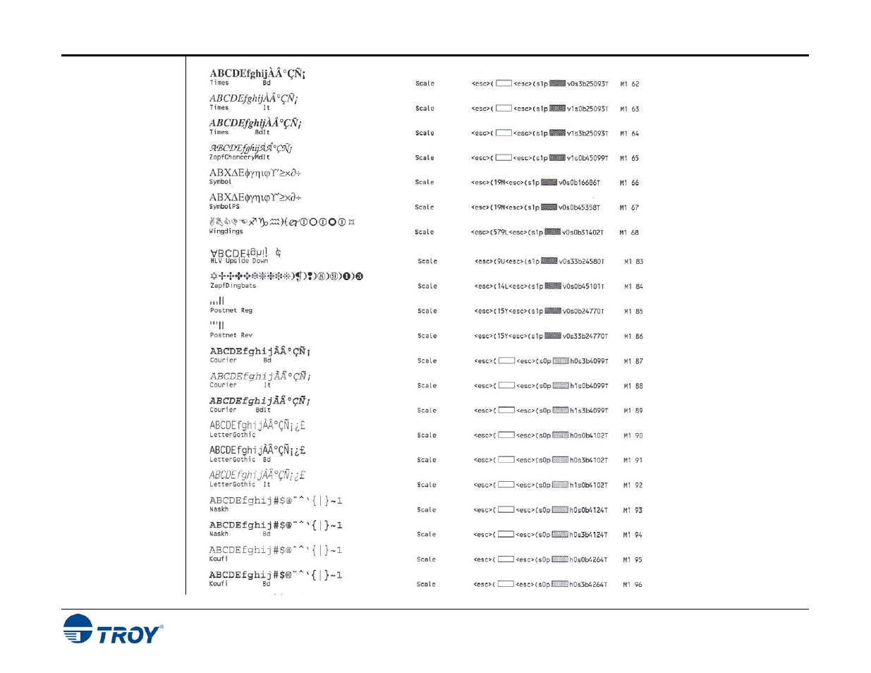 TROY Group Hewlett-Packard LaserJet 2055 Font DIMM Kit User’s Guide User Manual | Page 29 / 40